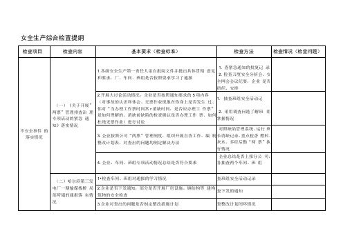 安全生产综合检查提纲