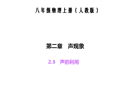 八年级物理上册第二章 声现象练习题及答案 声的利用