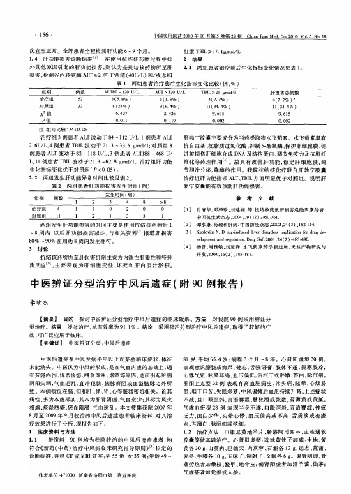 中医辨证分型治疗中风后遗症(附90例报告)