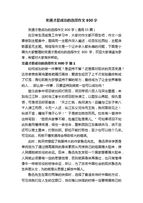 变通才是成功的选择作文800字