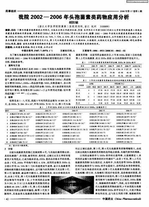 我院2002—2006年头孢菌素类药物应用分析