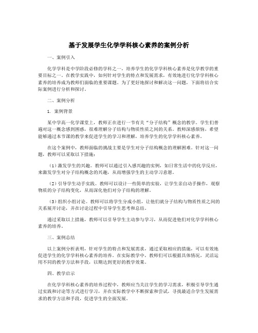 基于发展学生化学学科核心素养的案例分析