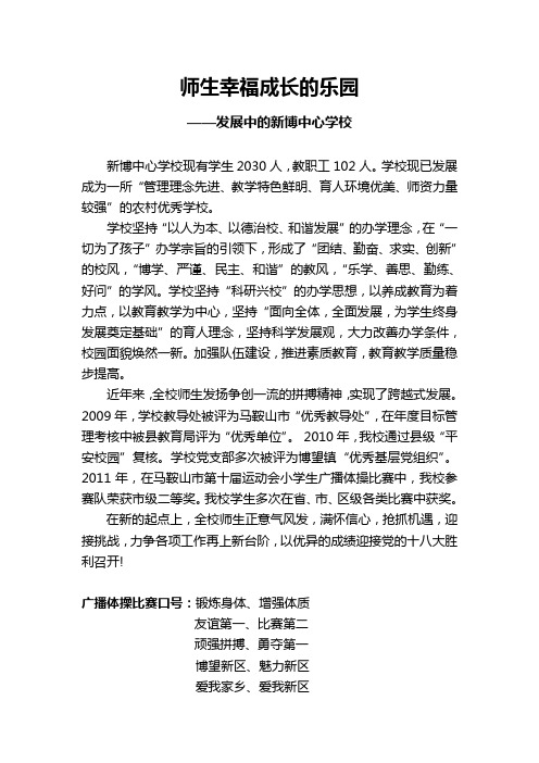 新博中心学校简介