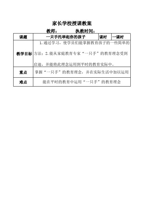 家长学校授课教案1