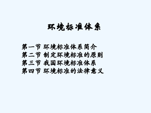 环境标准体系 PPT