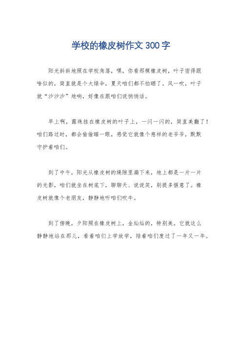 学校的橡皮树作文300字