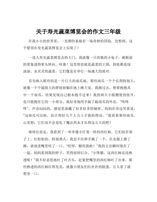 关于寿光蔬菜博览会的作文三年级