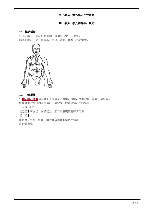 【基础】中医助理-针灸学-手太阴肺经、腧穴