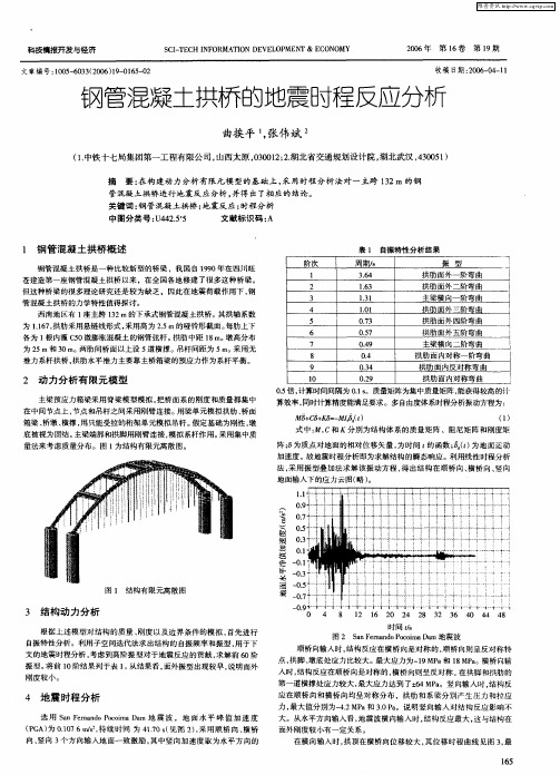 钢管混凝土拱桥的地震时程反应分析