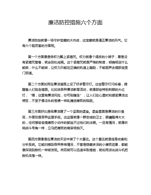 廉洁防控措施六个方面