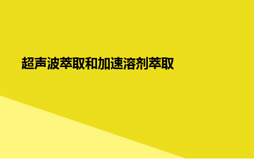 超声波萃取和加速溶剂萃取PPT资料(正式版)