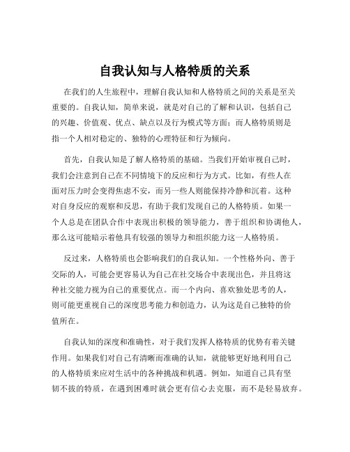 自我认知与人格特质的关系