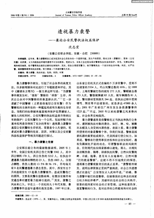 透视暴力袭警——兼论公安民警执法权益保护