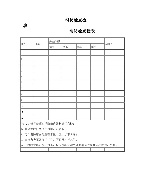 消防栓点检表