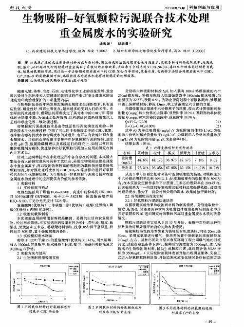 生物吸附-好氧颗粒污泥联合技术处理重金属废水的实验研究