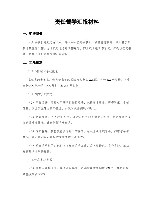 责任督学汇报材料