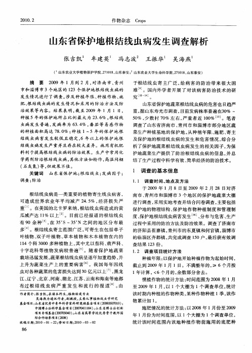 山东省保护地根结线虫病发生调查解析