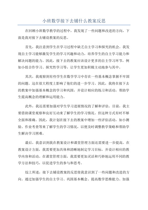 小班数学接下去铺什么教案反思