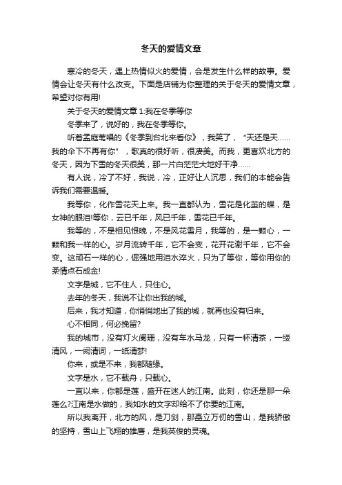 冬天的爱情文章