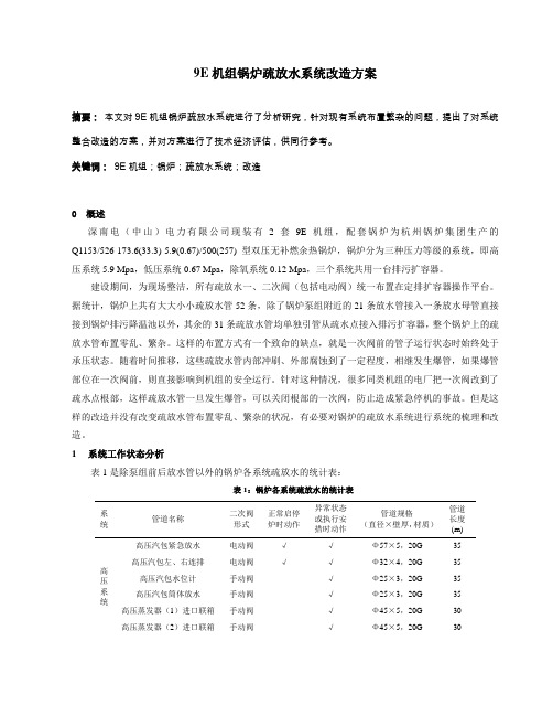9E机组锅炉疏放水系统改造方案