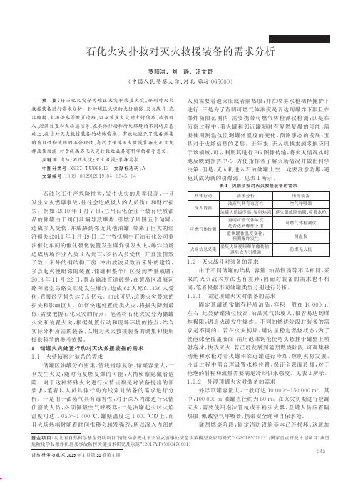 石化火灾扑救对灭火救援装备的需求分析