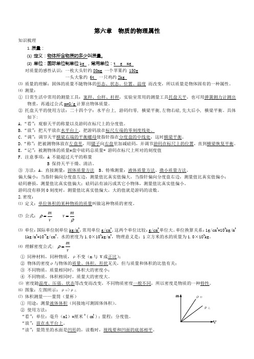 苏科版八年级物理下册知识点