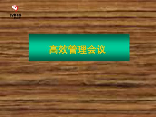 高效管理会议概述(PPT 97页)