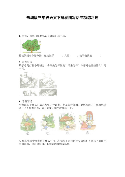 小学三年级语文下册看图写话专项练习题·部编版(人教)