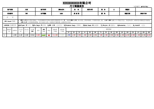 测量尺寸报告模板