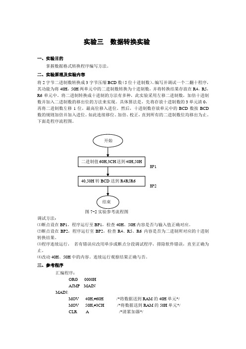 实验三  数据转换实验