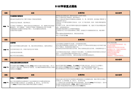 BIQS审核重点提炼