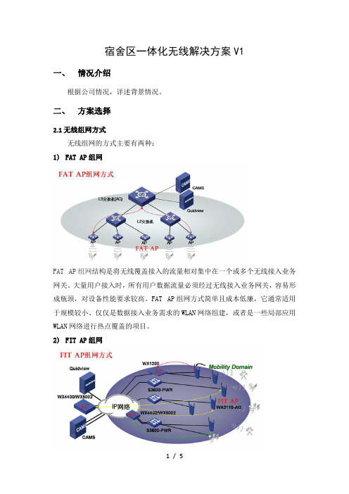 厂区宿舍楼一体化无线解决方案