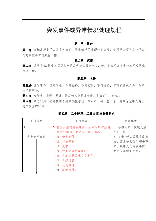 突发事件或异常情况处理规程