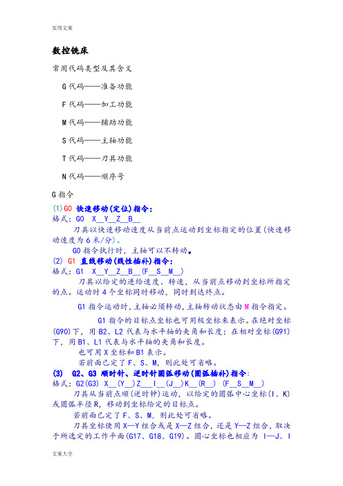 数控技术指令集合