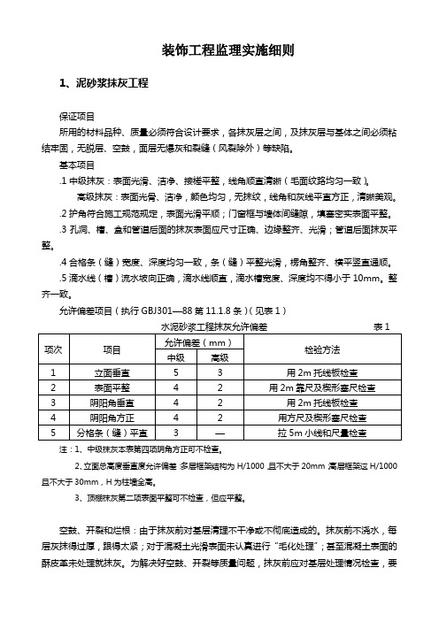 装饰工程监理实施细则1