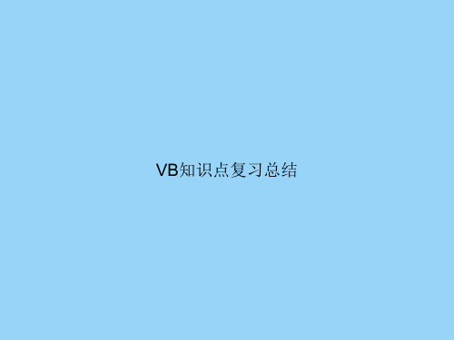 VB知识点复习总结