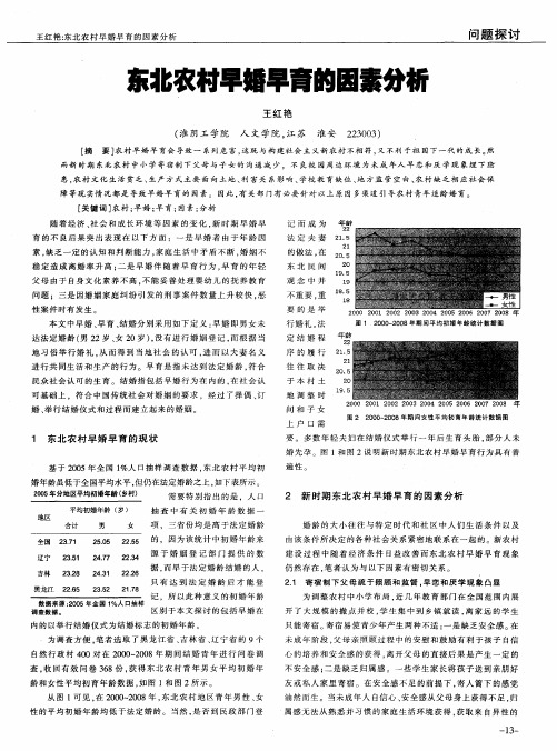 东北农村早婚早育的因素分析