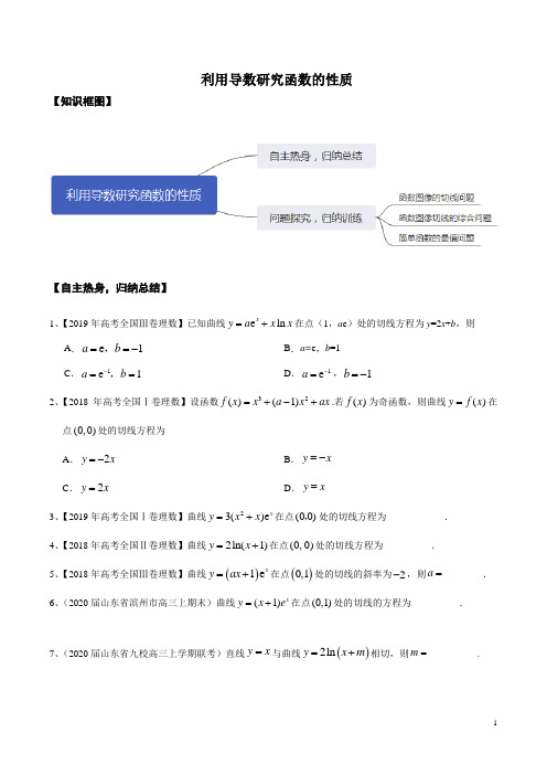 利用导数研究函数的性质(含解析)