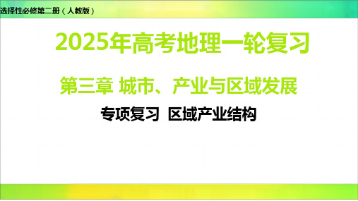 专项复习 区域产业结构-2025年高考地理选择性必修第二册(人教版)