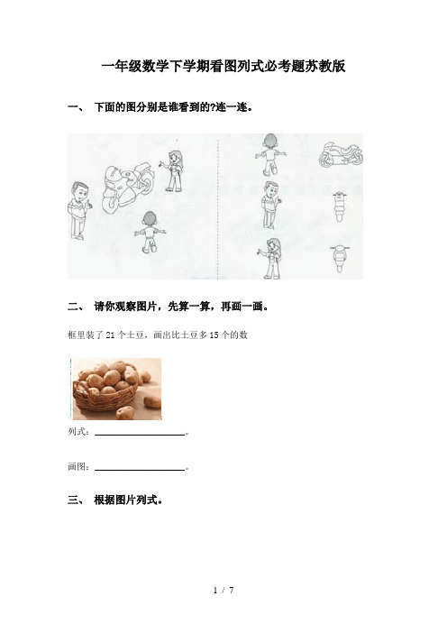 一年级数学下学期看图列式必考题苏教版