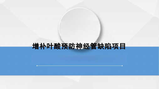 增补叶酸预防神经管缺陷项目知识培训