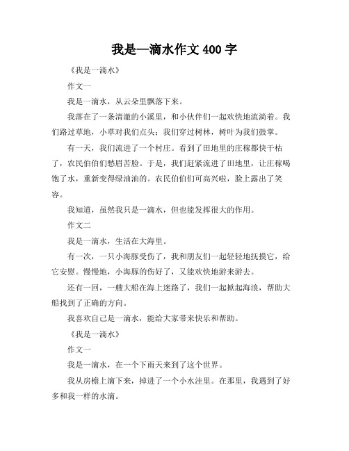 我是—滴水作文400字