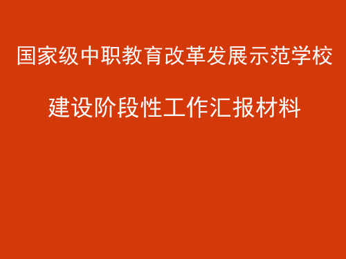 示范校建设阶段性工作汇报材料