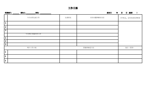 日报 周报格式