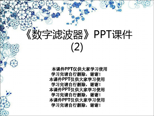 《数字滤波器》PPT课件 (2)