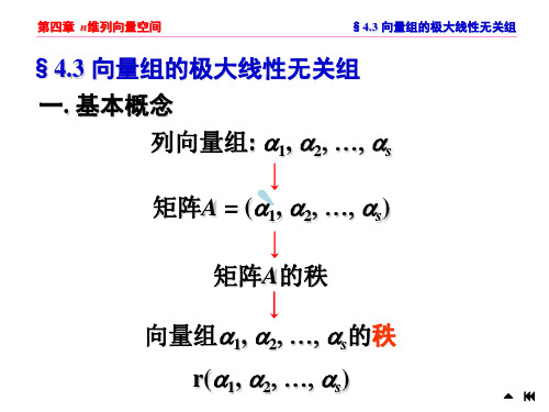 线性代数N维向量空间第3节极大无关组