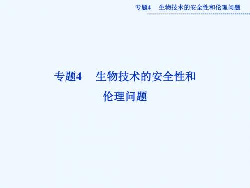 人教版选修三4.1《生物技术的安全性和伦理问题》_PPT课件