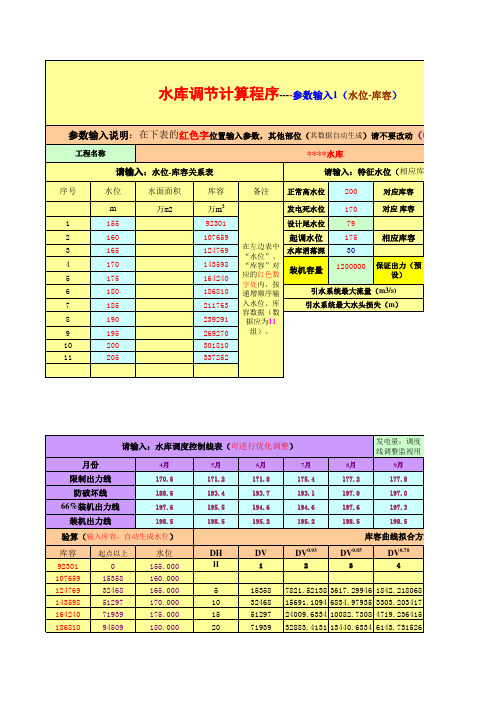 水电站水能计算程序(长系列)