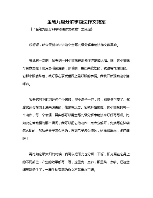 金笔九级分解事物法作文教案