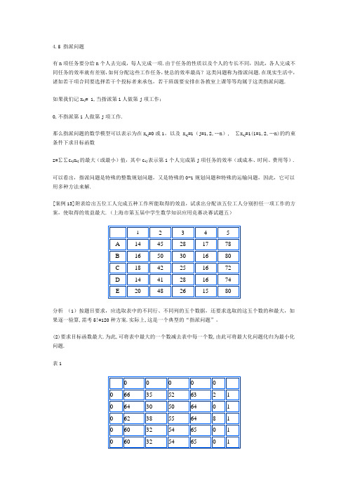 4.5 指派问题